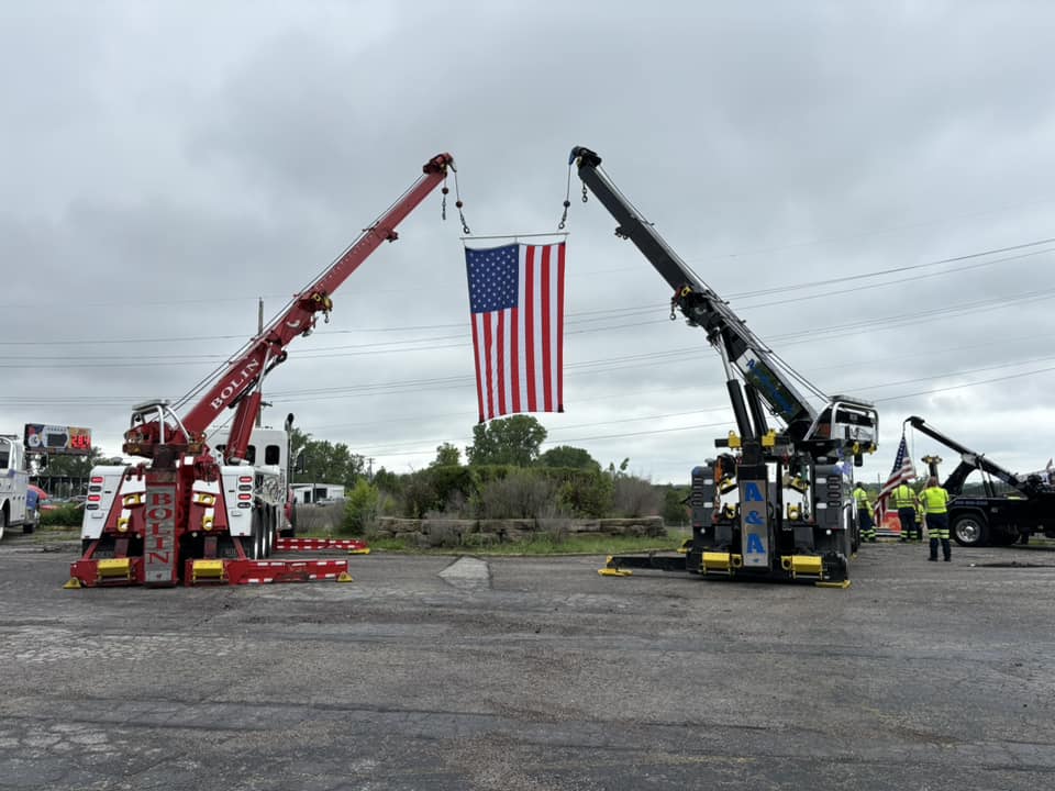 Bolin Services together with A&A Towing to honor a fallen local veteran.